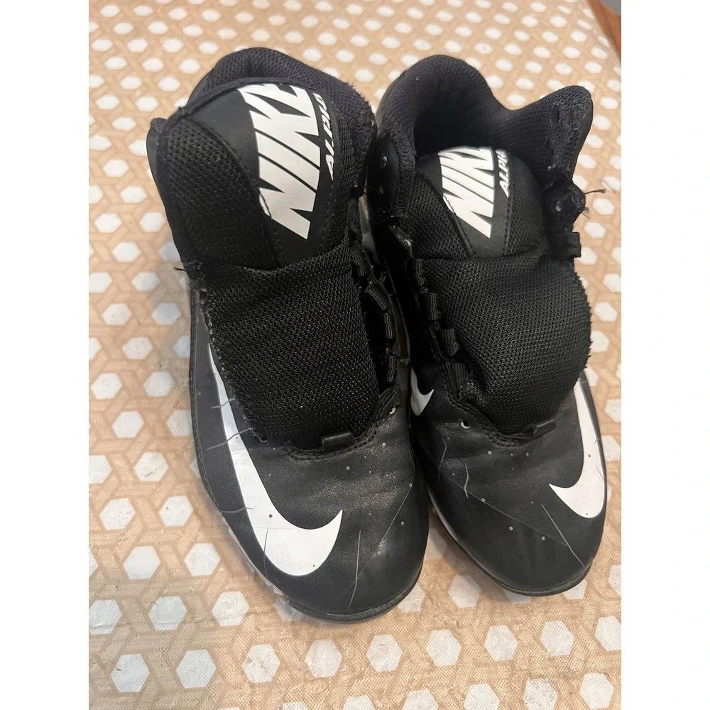 Nike Alpha Fast Flex Black Logo Lace Up  Football Cleats size 3Y
